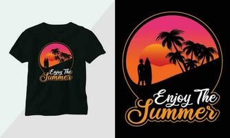 Summer Surfing t-shirt design concept. all designs are colorful and created using Surfboard, beach, summer, sea, etc vector