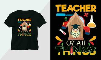 Teachers off duty t-shirt design template print ready vector design with vintage and groovy style