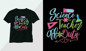 Teachers off duty t-shirt design template print ready vector design with vintage and groovy style