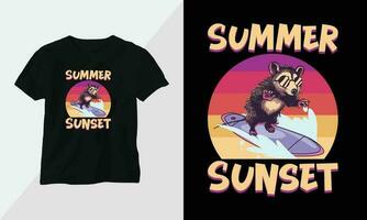 Summer Surfing t-shirt design concept. all designs are colorful and created using Surfboard, beach, summer, sea, etc vector