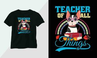 Teachers off duty t-shirt design template print ready vector design with vintage and groovy style