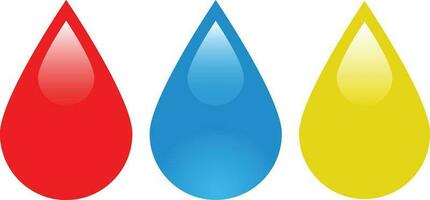 Blood, Water and Oil Drop Icon Signs vector