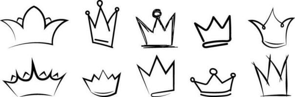 Hand Drawn Sketch of Crowns vector