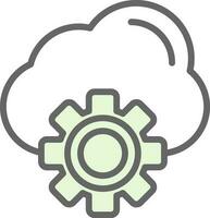 Cloud Settings Vector Icon Design