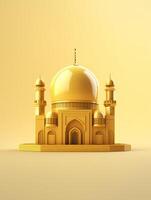 Islamic cute 3d mosque for ramadan and Eid greeting background photo