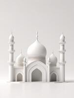 islámico linda 3d mezquita para Ramadán y eid saludo antecedentes ai generativo foto