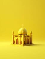 Islamic cute 3d mosque for ramadan and Eid greeting background photo