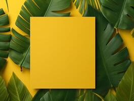 Tropical floral background copy space. photo