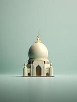 Islamic cute 3d mosque for ramadan and Eid greeting background photo