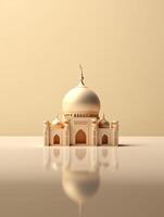 Islamic cute 3d mosque for ramadan and Eid greeting background photo