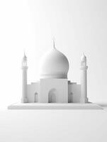 islámico linda 3d mezquita para Ramadán y eid saludo antecedentes ai generativo foto