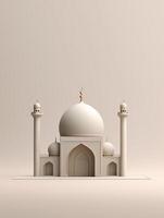 Islamic cute 3d mosque for ramadan and Eid greeting background photo