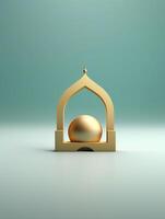 Islamic cute 3d mosque for ramadan and Eid greeting background photo