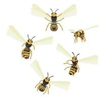 Set of attacking wasps. vector