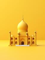 Islamic cute 3d mosque for ramadan and Eid greeting background photo