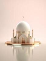 Islamic cute 3d mosque for ramadan and Eid greeting background photo