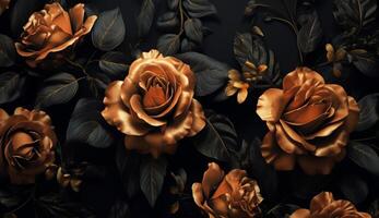 Black and golden shameless botanical pattern photo