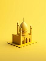 islámico linda 3d mezquita para Ramadán y eid saludo antecedentes ai generativo foto