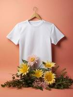 Blank T shirt photo for mockup design