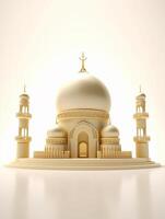 Islamic cute 3d mosque for ramadan and Eid greeting background photo