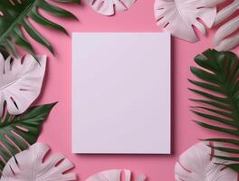 Tropical floral background copy space. Space for text photo