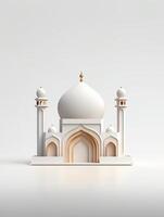 islámico linda 3d mezquita para Ramadán y eid saludo antecedentes ai generativo foto