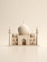 islámico linda 3d mezquita para Ramadán y eid saludo antecedentes ai generativo foto