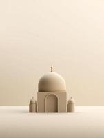 Islamic cute 3d mosque for ramadan and Eid greeting background photo