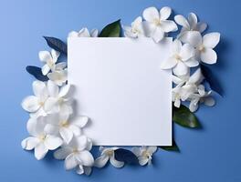 tropical floral antecedentes Copiar espacio con papel. ai generativo foto