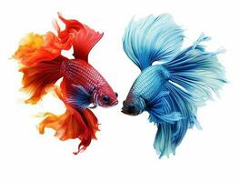 Betta fish isolated on blank background with copy space photo