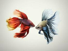 Betta fish isolated on blank background with copy space photo