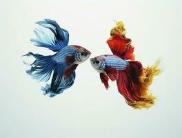 Betta fish isolated on blank background with copy space photo