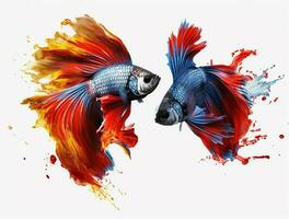 Betta fish isolated on blank background with copy space photo