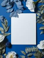 Tropical floral background with blank paper copy space. Space for text photo