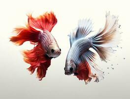 Betta fish isolated on blank background with copy space photo