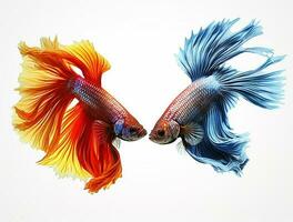 Betta fish isolated on blank background with copy space photo