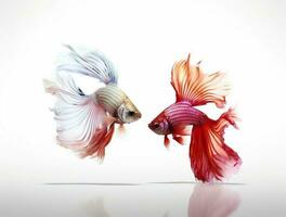 Betta fish isolated on blank background with copy space photo