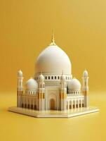 Islamic cute 3d mosque for ramadan and Eid greeting background photo