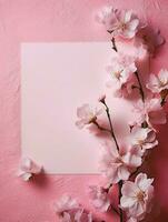 tropical floral antecedentes con blanco papel Copiar espacio. espacio para texto foto