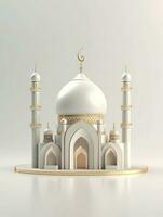 Islamic cute 3d mosque for ramadan and Eid greeting background photo