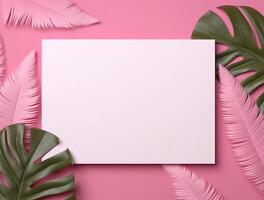 Tropical floral background copy space. Space for text photo