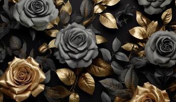 Black and golden shameless botanical pattern photo