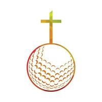 Golf ball and christianity cross vector illustration