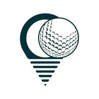 Golf ball and pin location mark vector illustration