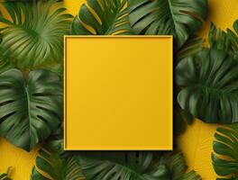 Tropical floral background copy space. Space for text photo