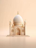 Islamic cute 3d mosque for ramadan and Eid greeting background photo