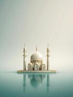 Islamic cute 3d mosque for ramadan and Eid greeting background photo