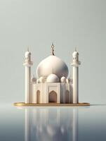 Islamic cute 3d mosque for ramadan and Eid greeting background photo