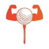 Golf ball and body biceps vector illustration