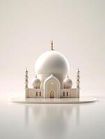 Islamic cute 3d mosque for ramadan and Eid greeting background photo